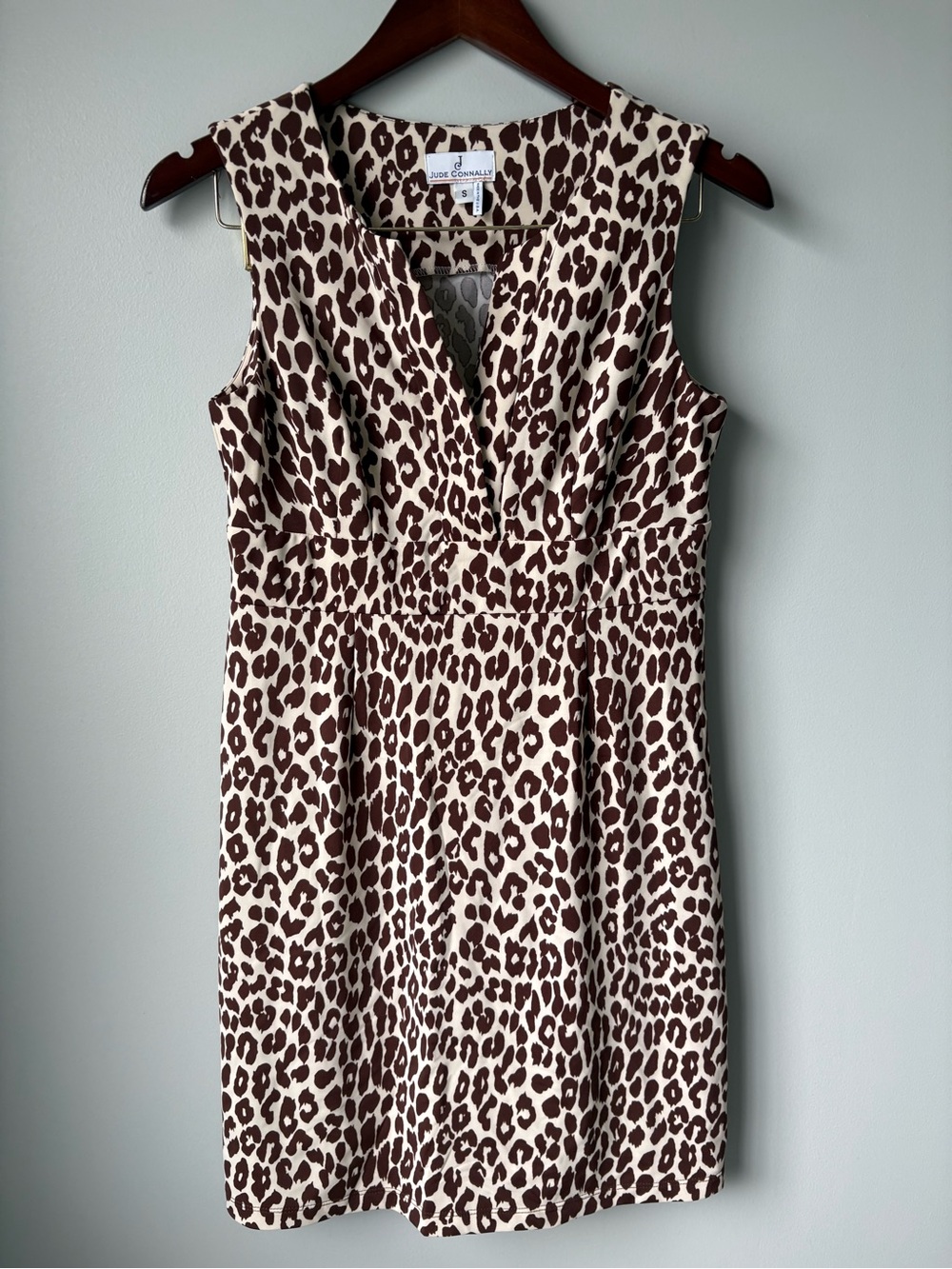 Jude Connally dress Jude cloth brown-and-cream leopard animal print sz small